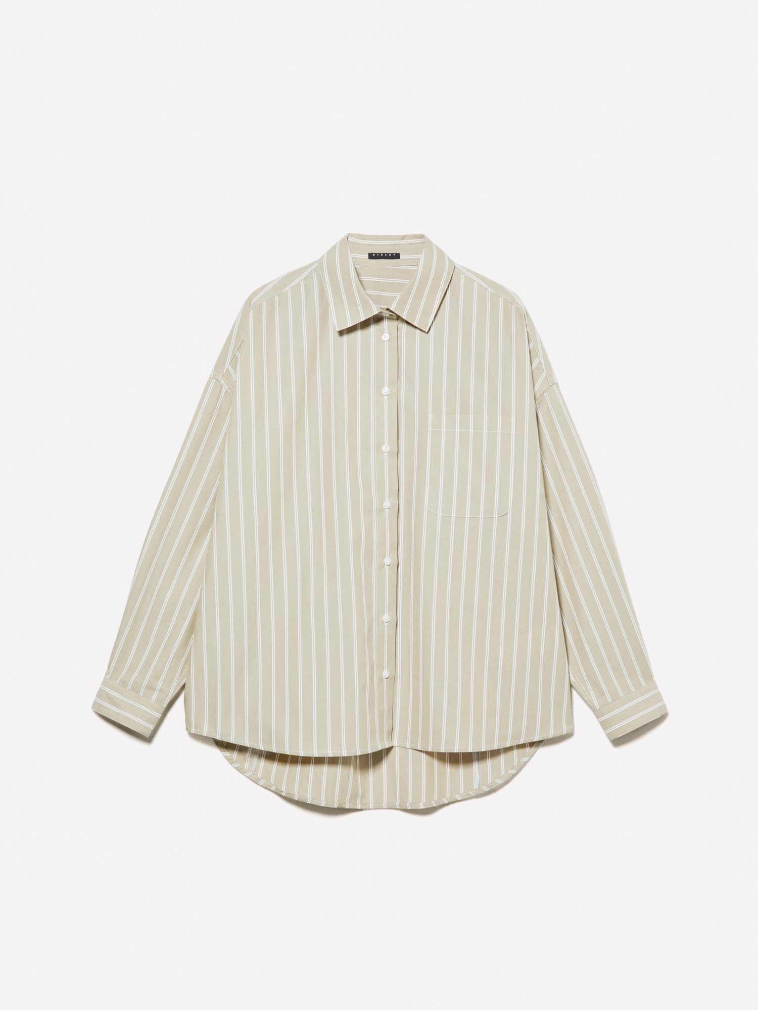 Camicia over a righe da donna verde | Sisley Outlet