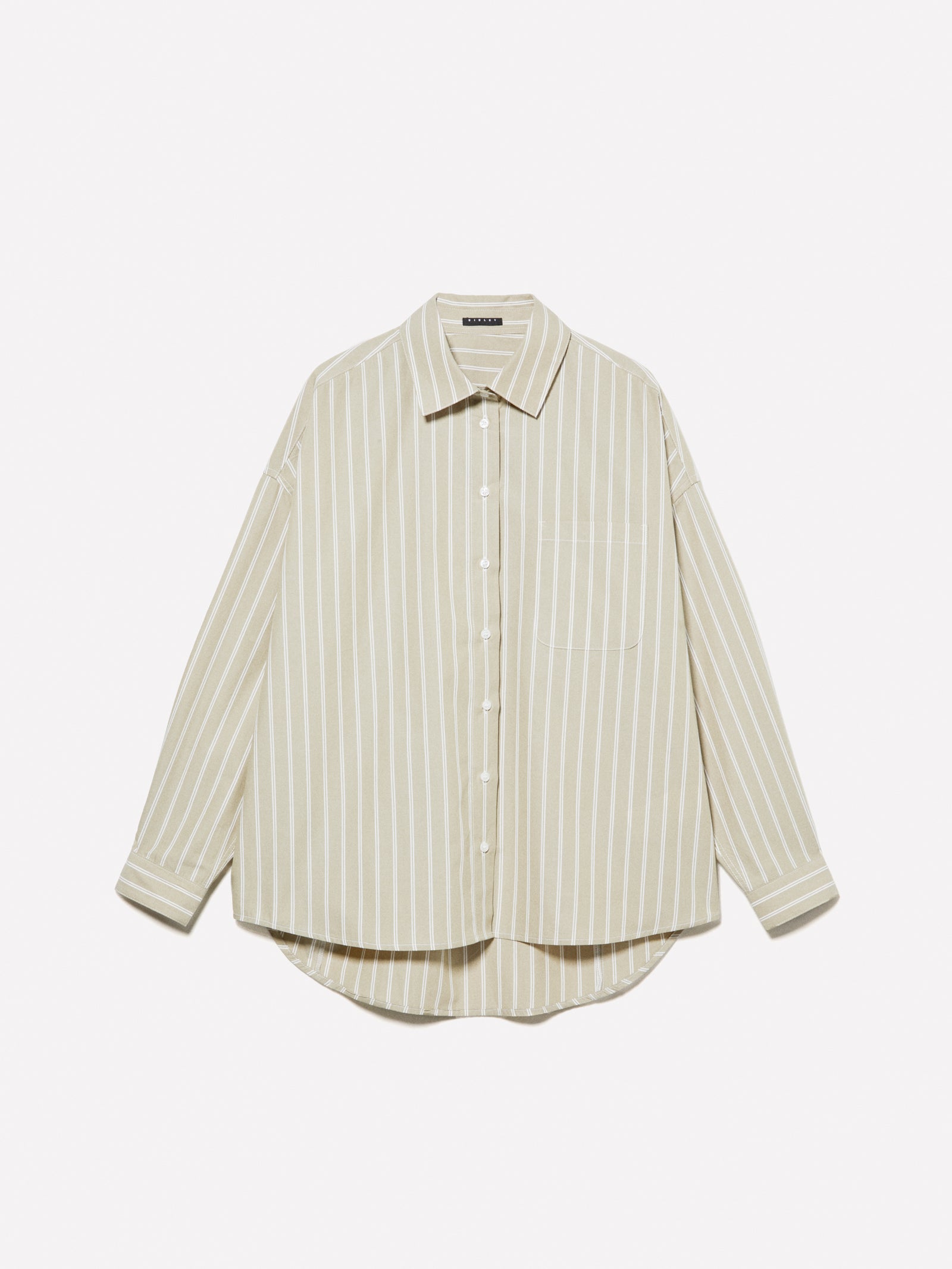 Camicia over a righe da donna verde | Sisley Outlet