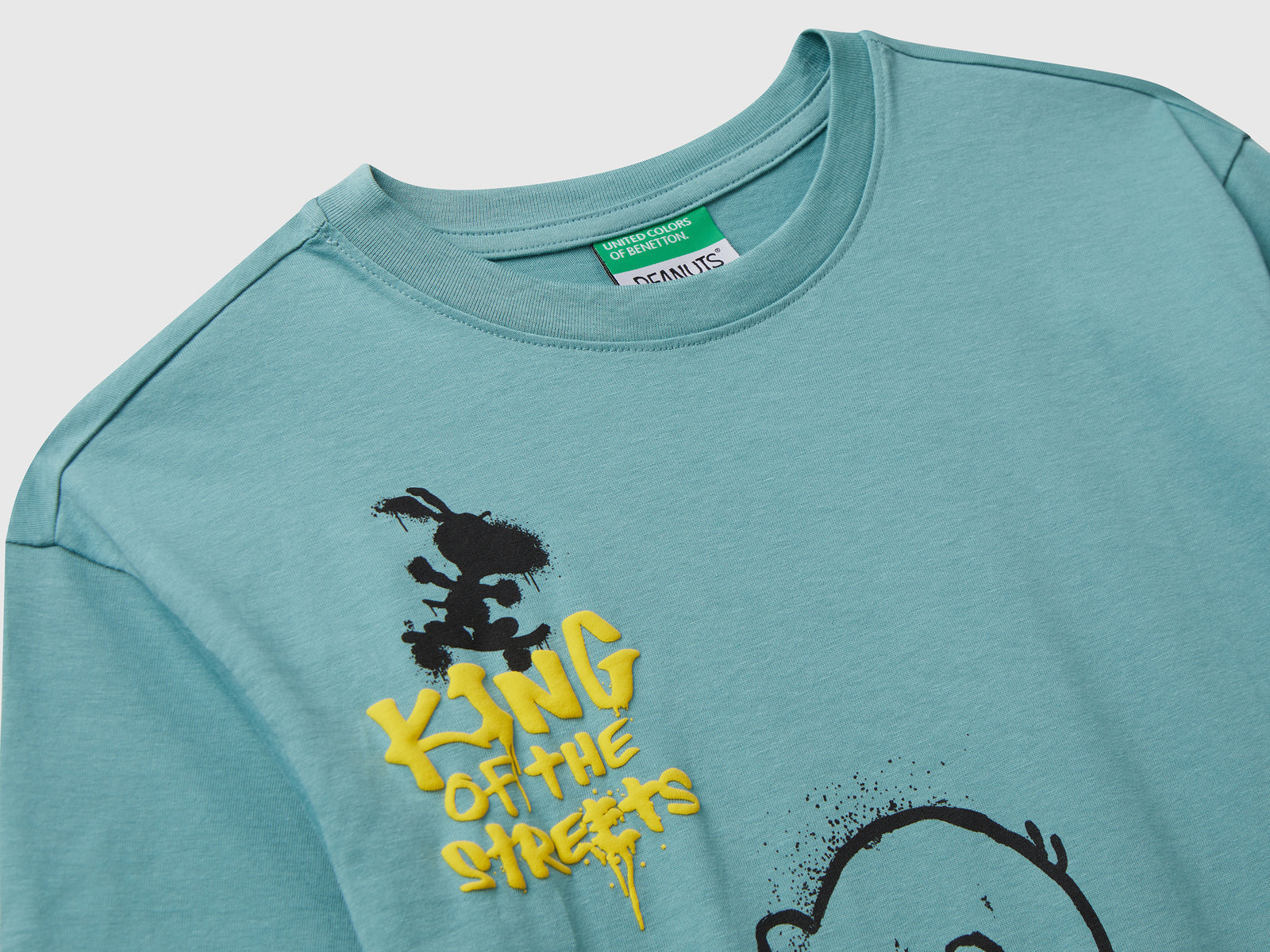 T-shrit stampa graffiti ©Peanuts da bambino celeste 3 | Benetton Outlet