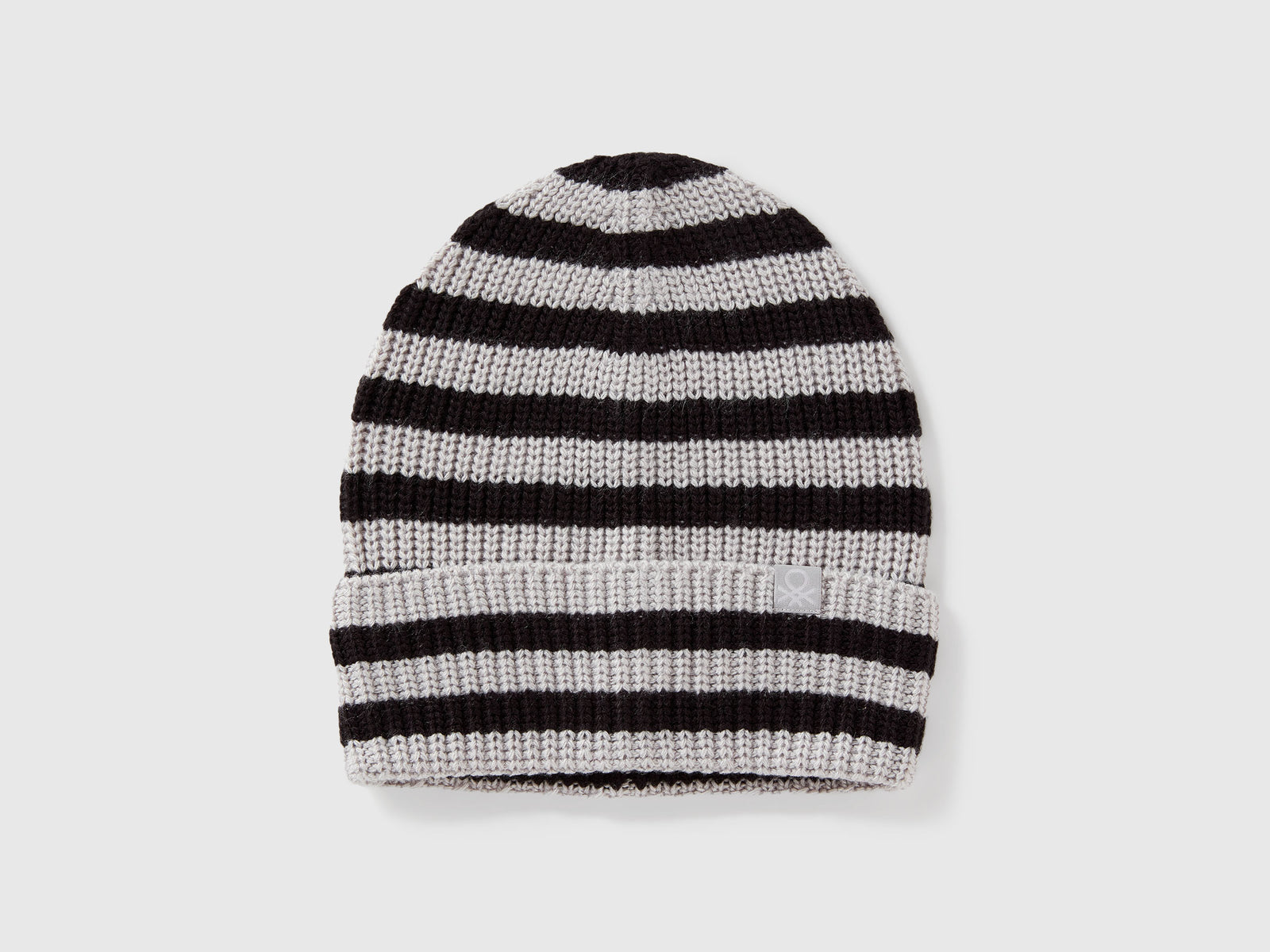 Cappellino in maglia a righe da bambino grigio chiaro | Benetton Outlet