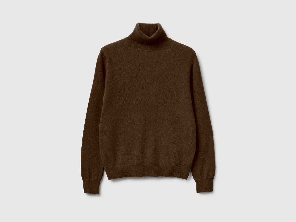Maglione dolcevita in pura lana Merino