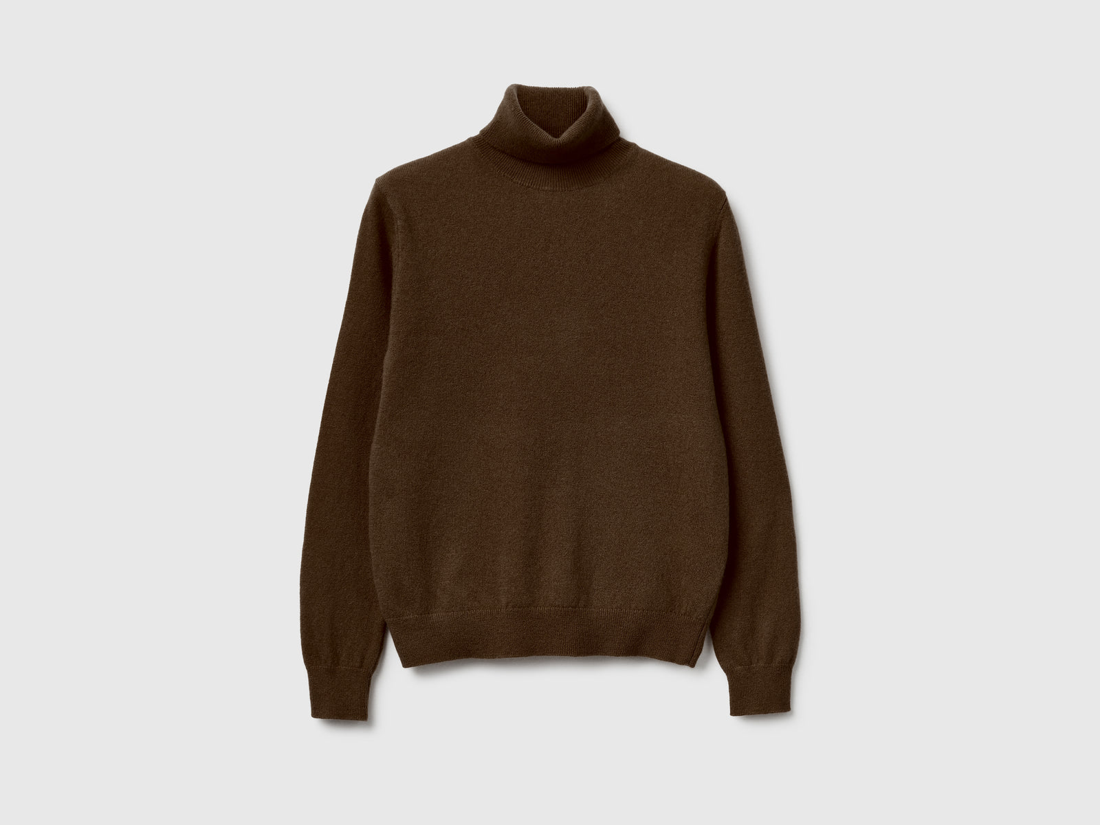 Maglione dolcevita in pura lana Merino da donna marrone | Benetton Outlet
