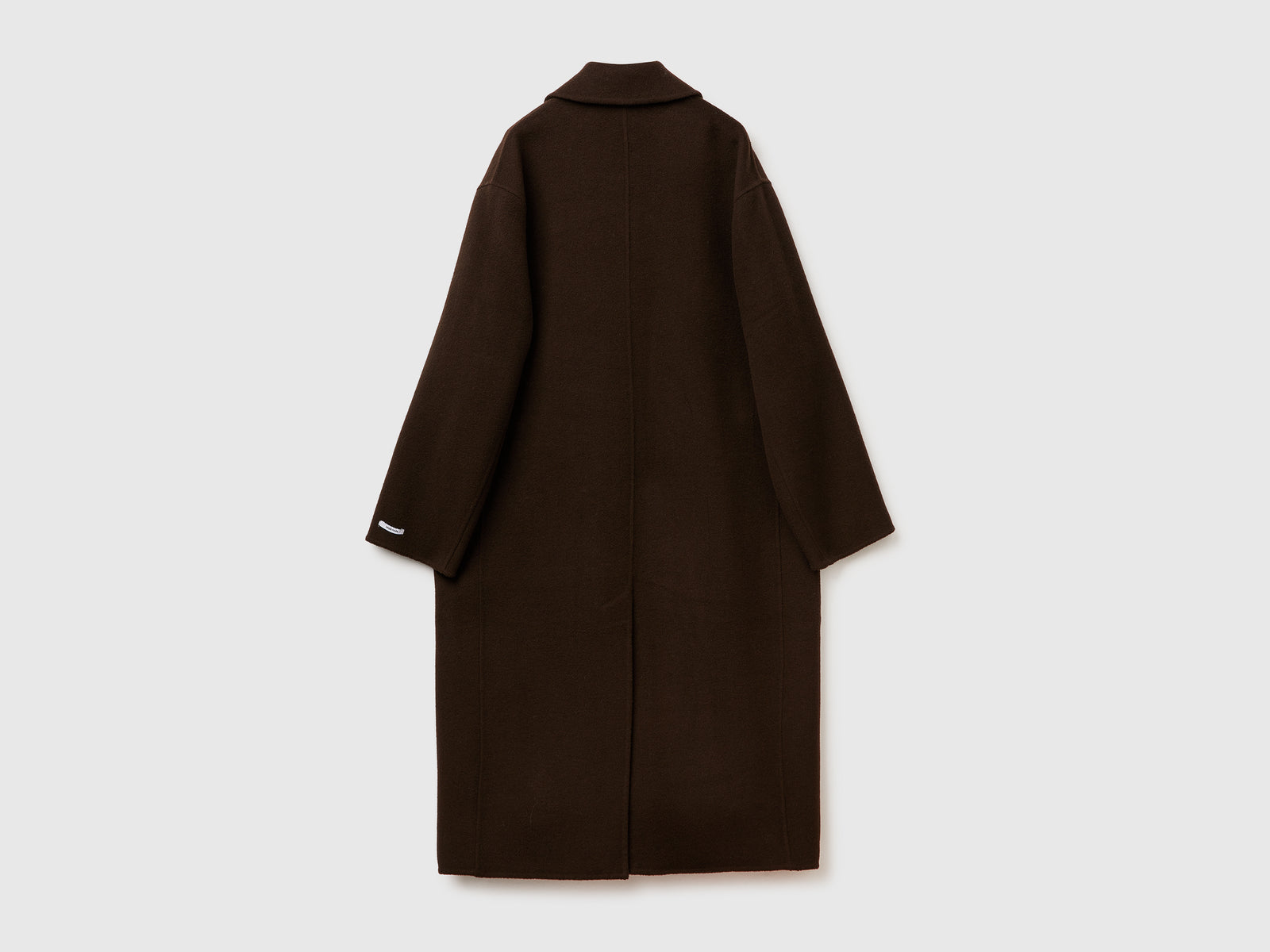 Cappotto lungo 100% lana da donna marrone scuro 2 | Benetton Outlet