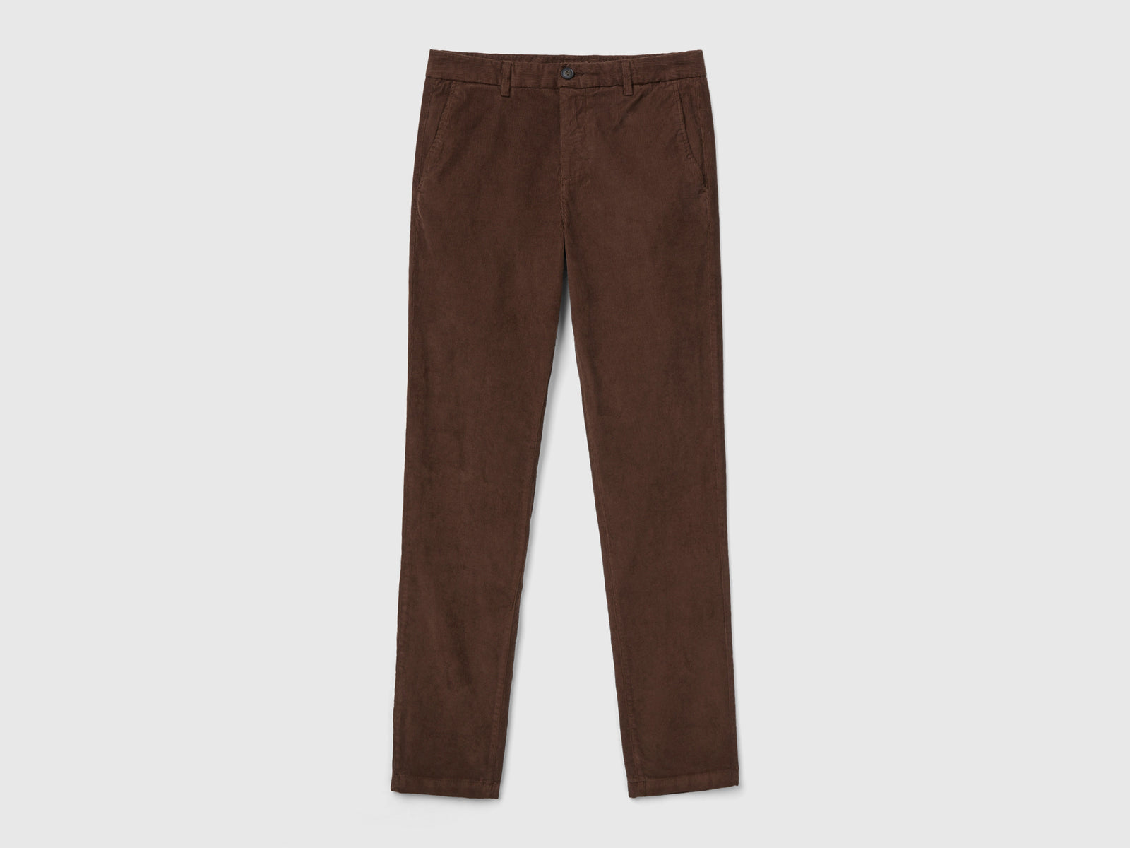 Pantaloni in velluto stretch da uomo marrone | Benetton Outlet