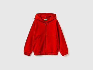 Calda felpa con zip e ricamo logo