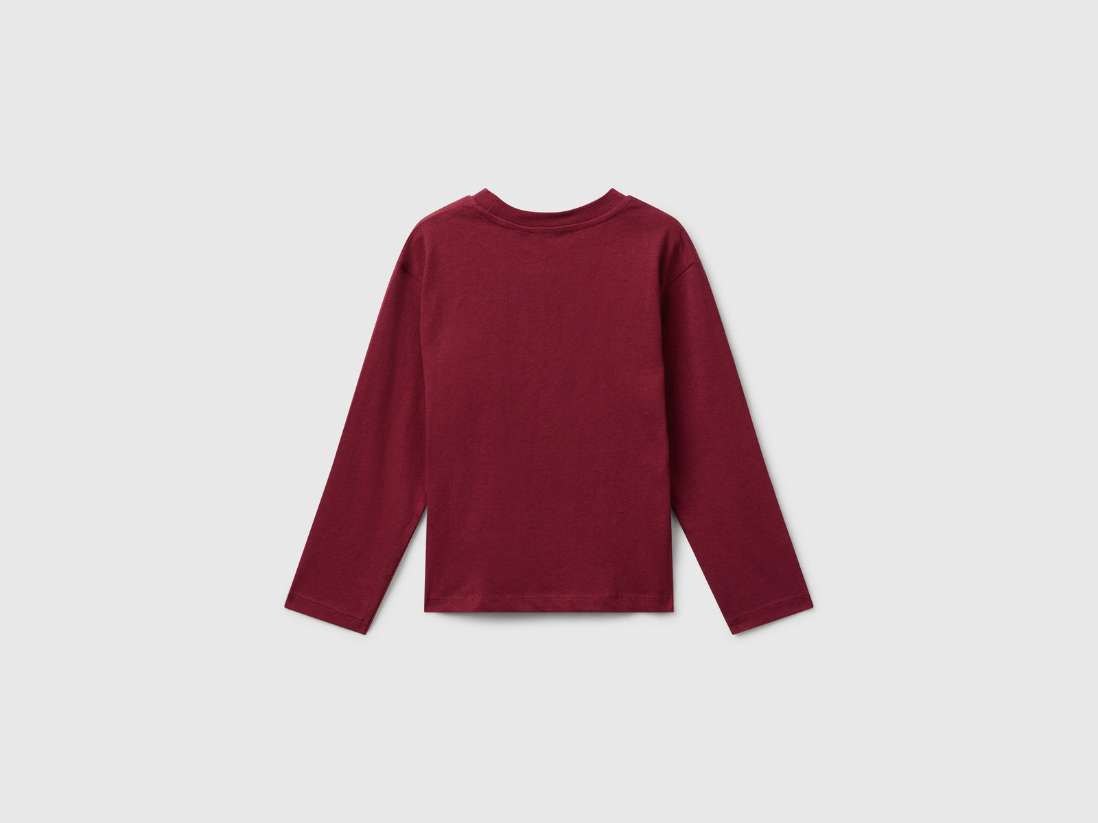 Maglietta in cotone con stampa glitter da bimba bordeaux 2 | Benetton Outlet