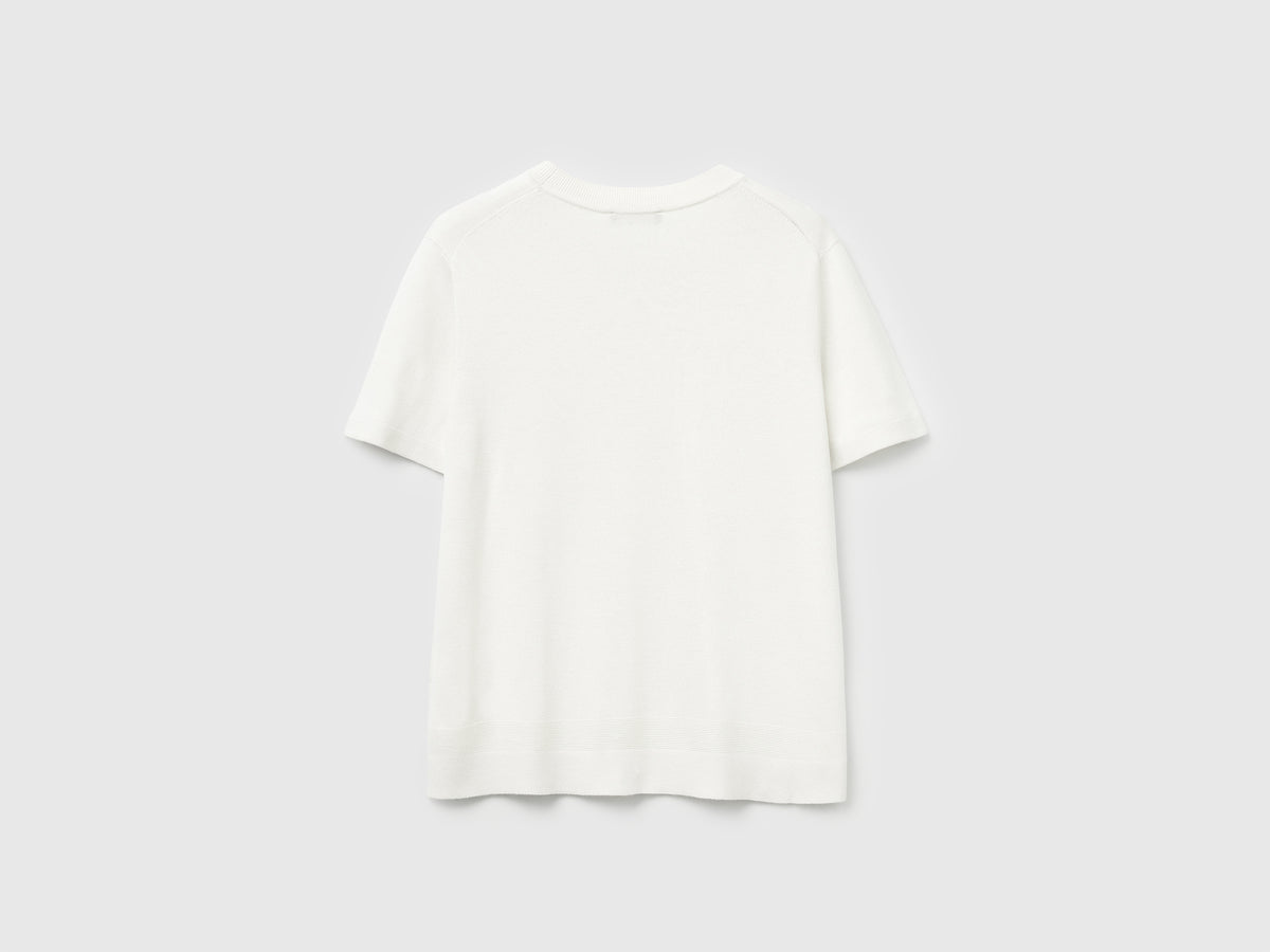 Maglia manica corta in misto seta