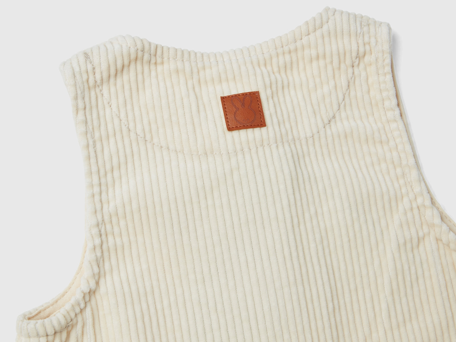 Salopette in velluto a coste da neonato beige 2 | Benetton Outlet