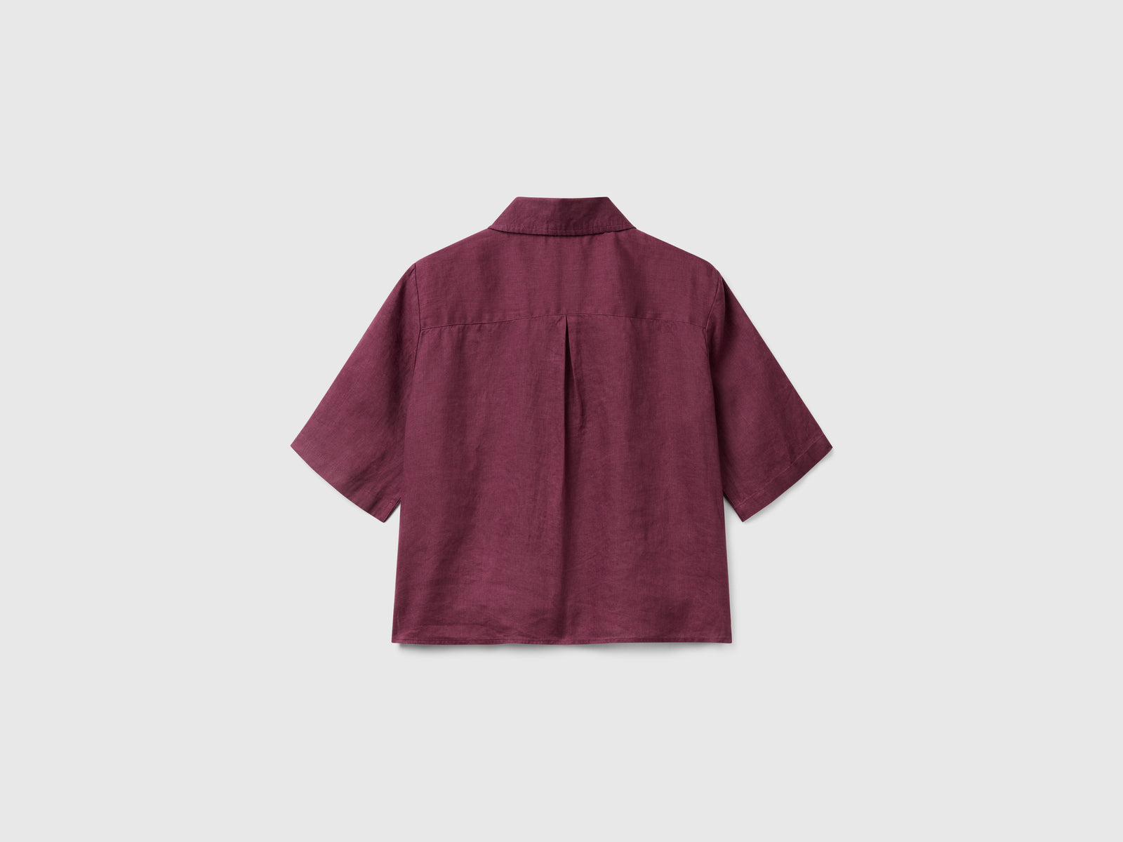 Camicia corta in puro lino da donna prugna 2 | Benetton Outlet