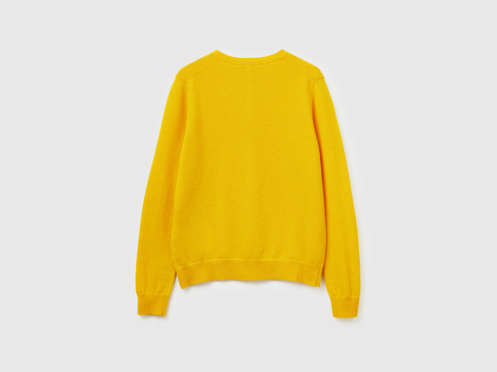 Cardigan girocollo giallo ocra in pura lana Merino da donna senape 2 | Benetton Outlet