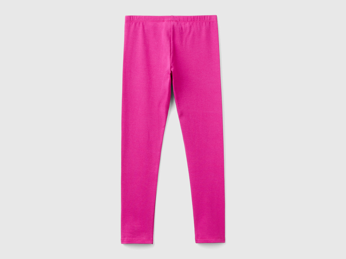 Stretch cotton leggings with logo