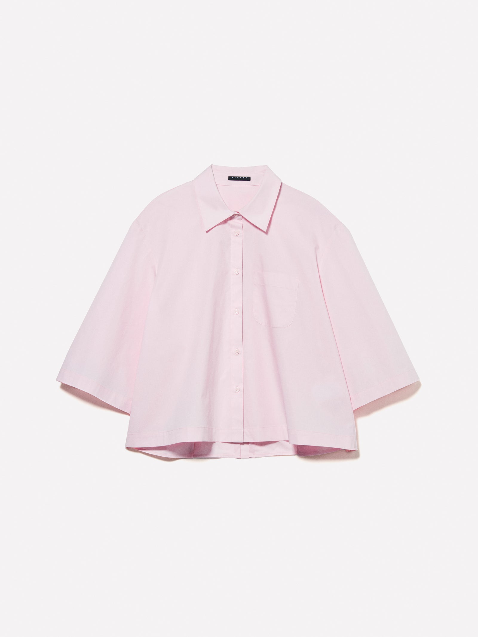 Camicia cropped rosa con pieghe da donna rosa tenue | Sisley Outlet