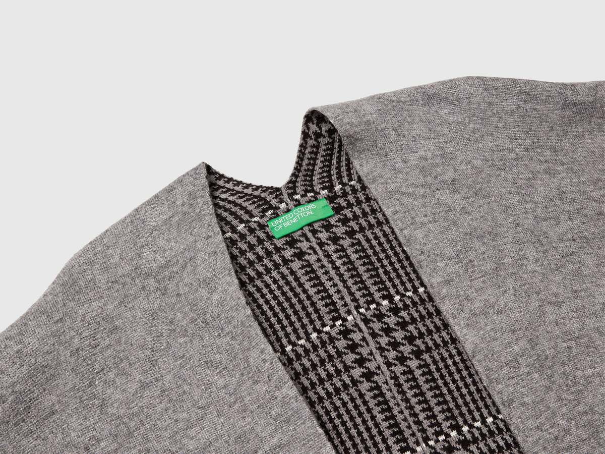 Mantella reversibile in misto cashmere