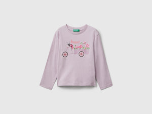 Maglietta in cotone con stampa glitter