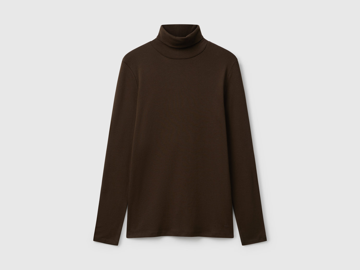 T-shirt a manica lunga con collo alto da donna marrone | Benetton Outlet