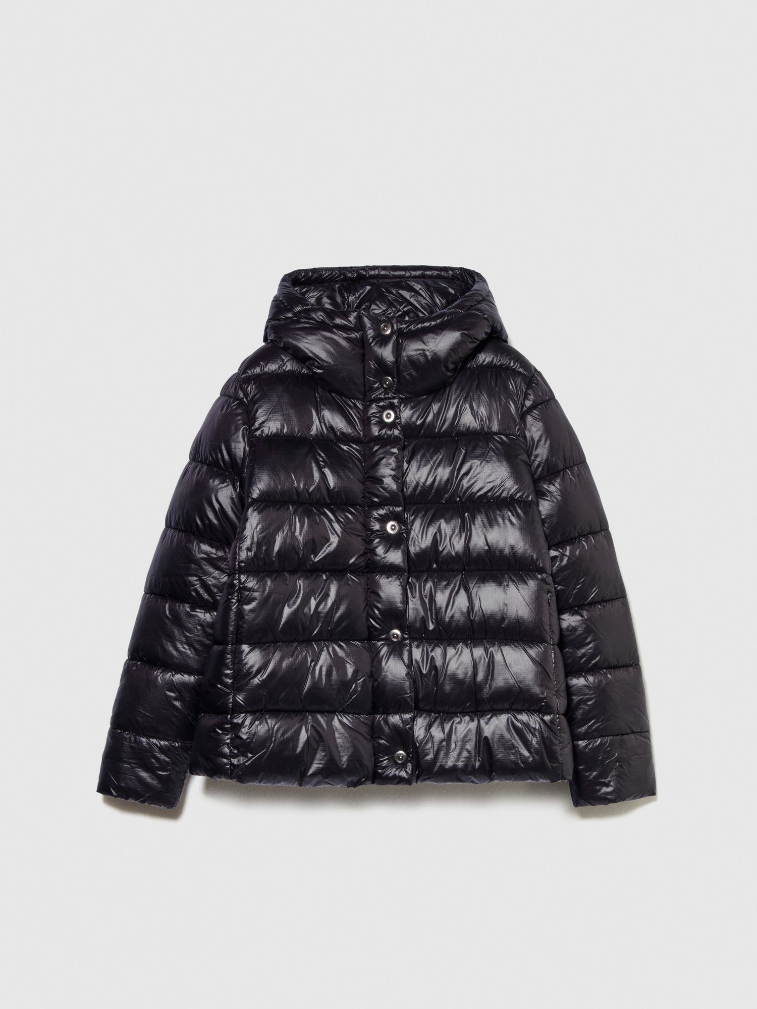 Giubbotto lucido imbottito da donna nero | Sisley Outlet