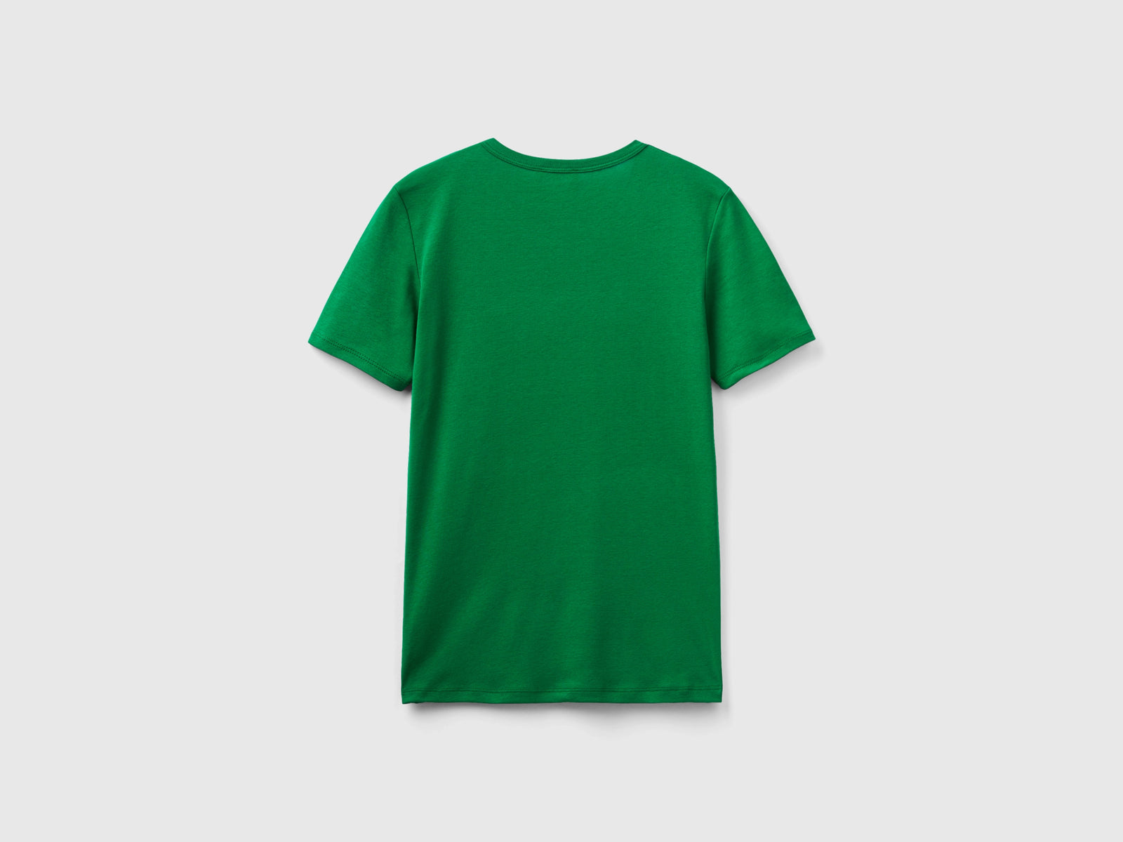 T-shirt in cotone a fibra lunga da donna verde 2 | Benetton Outlet