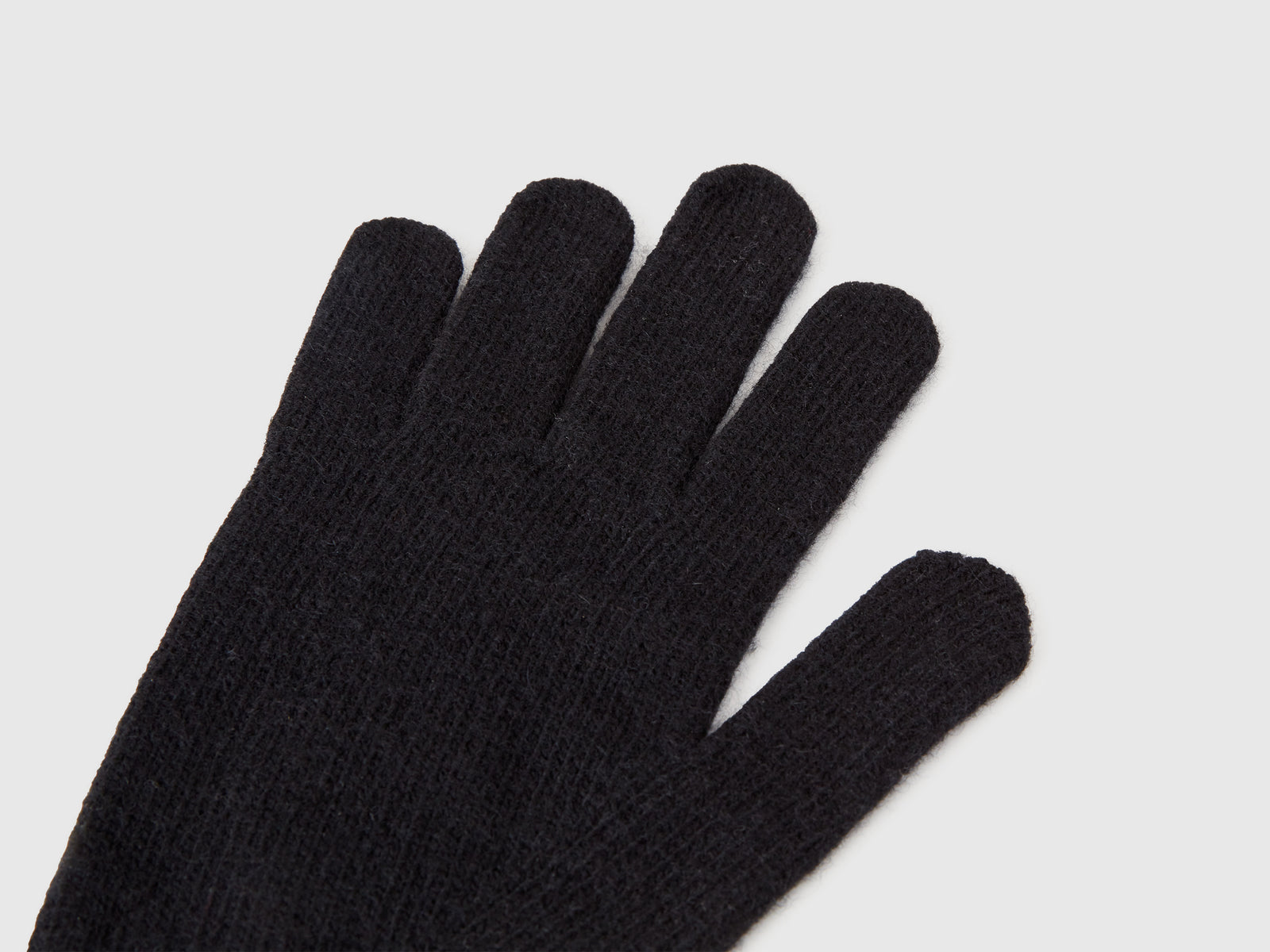 Guanti con lavorazione treccia da donna nero 2 | Benetton Outlet