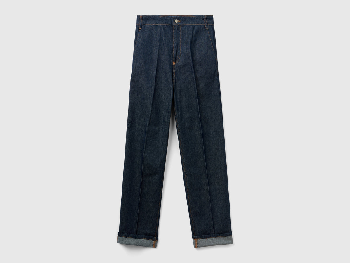 Jeans straight a vita alta