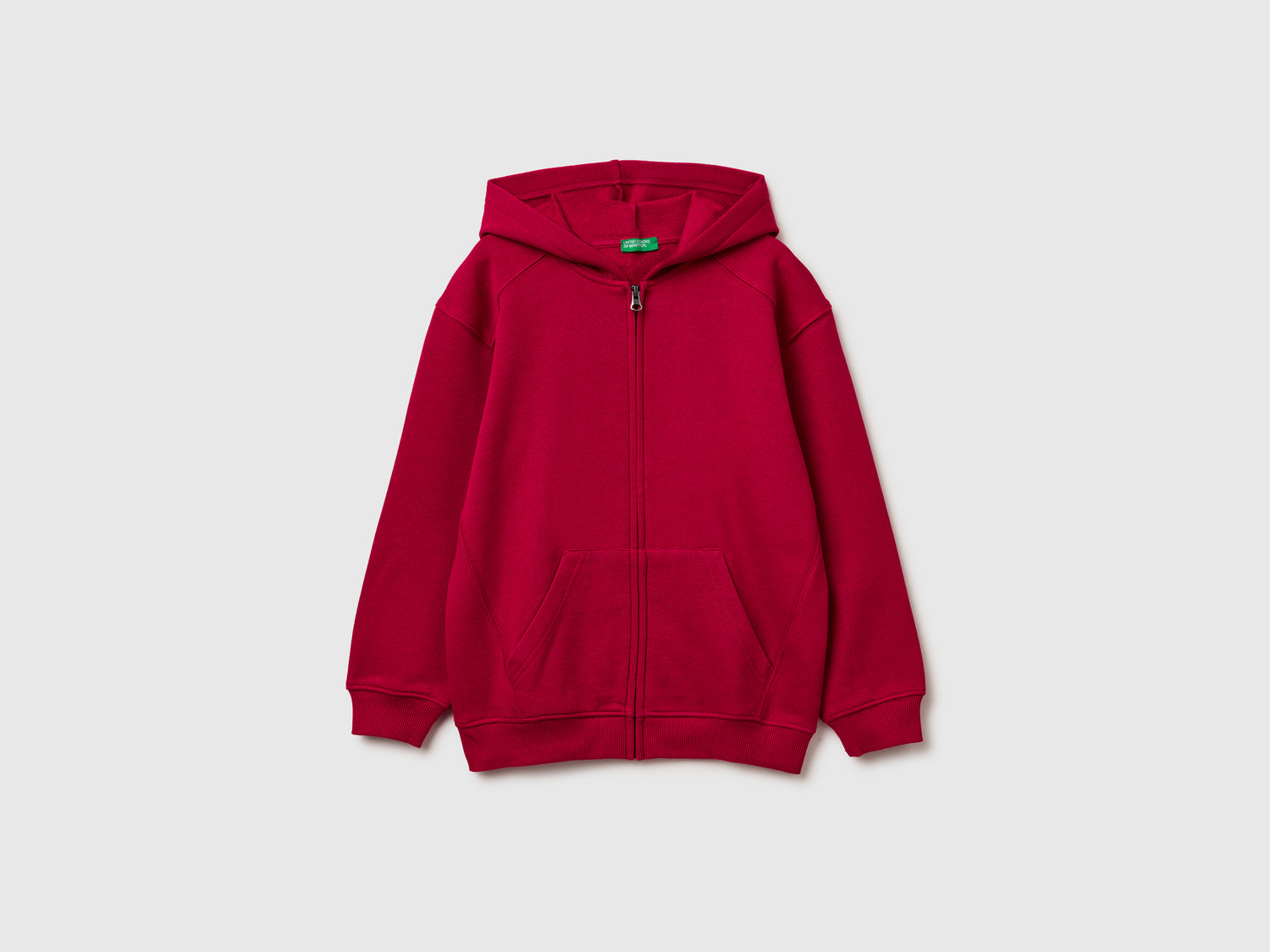 Felpa con stampa e cappuccio da bambino rosso | Benetton Outlet