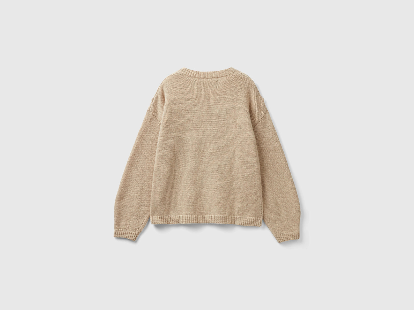 Maglia lavorata boxy fit da donna beige 2 | Benetton Outlet
