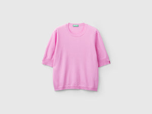 Maglia manica corta in pura lana Merino