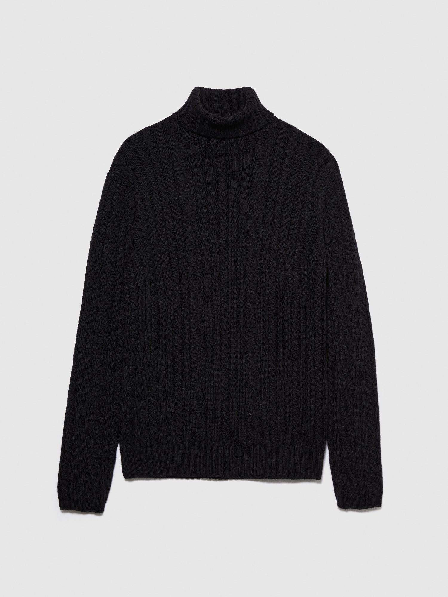 Maglia a coste con trecce da uomo nero | Sisley Outlet