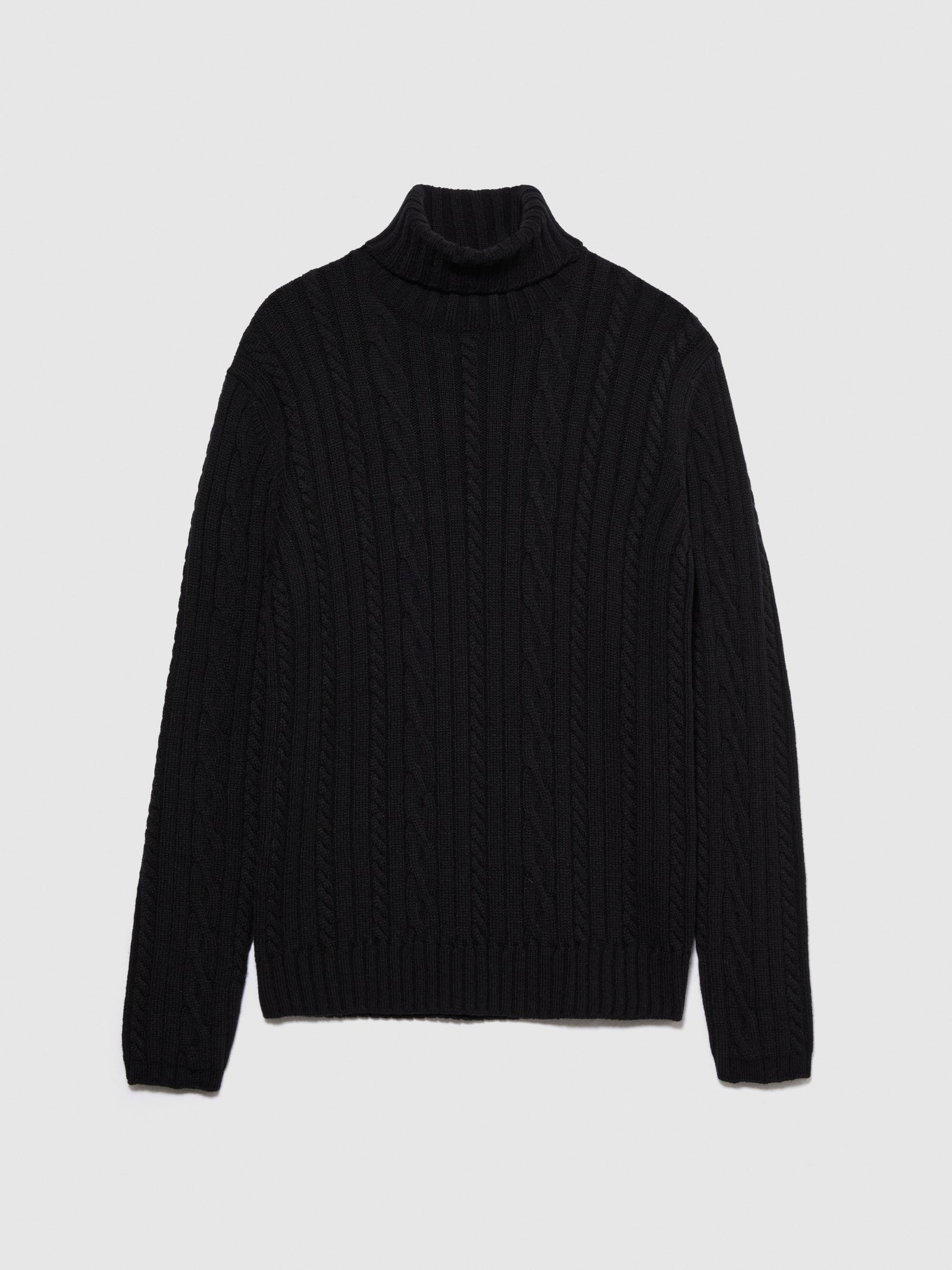 Maglia a coste con trecce da uomo nero | Sisley Outlet