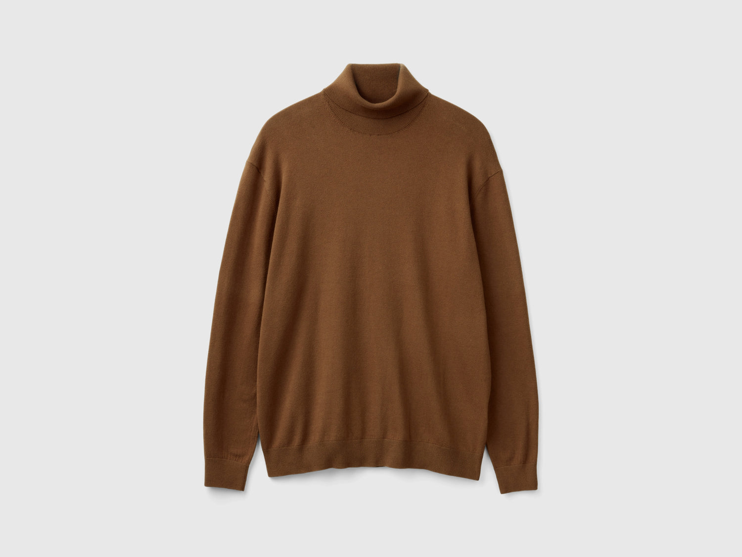Dolcevita in misto cotone leggero da uomo marrone | Benetton Outlet