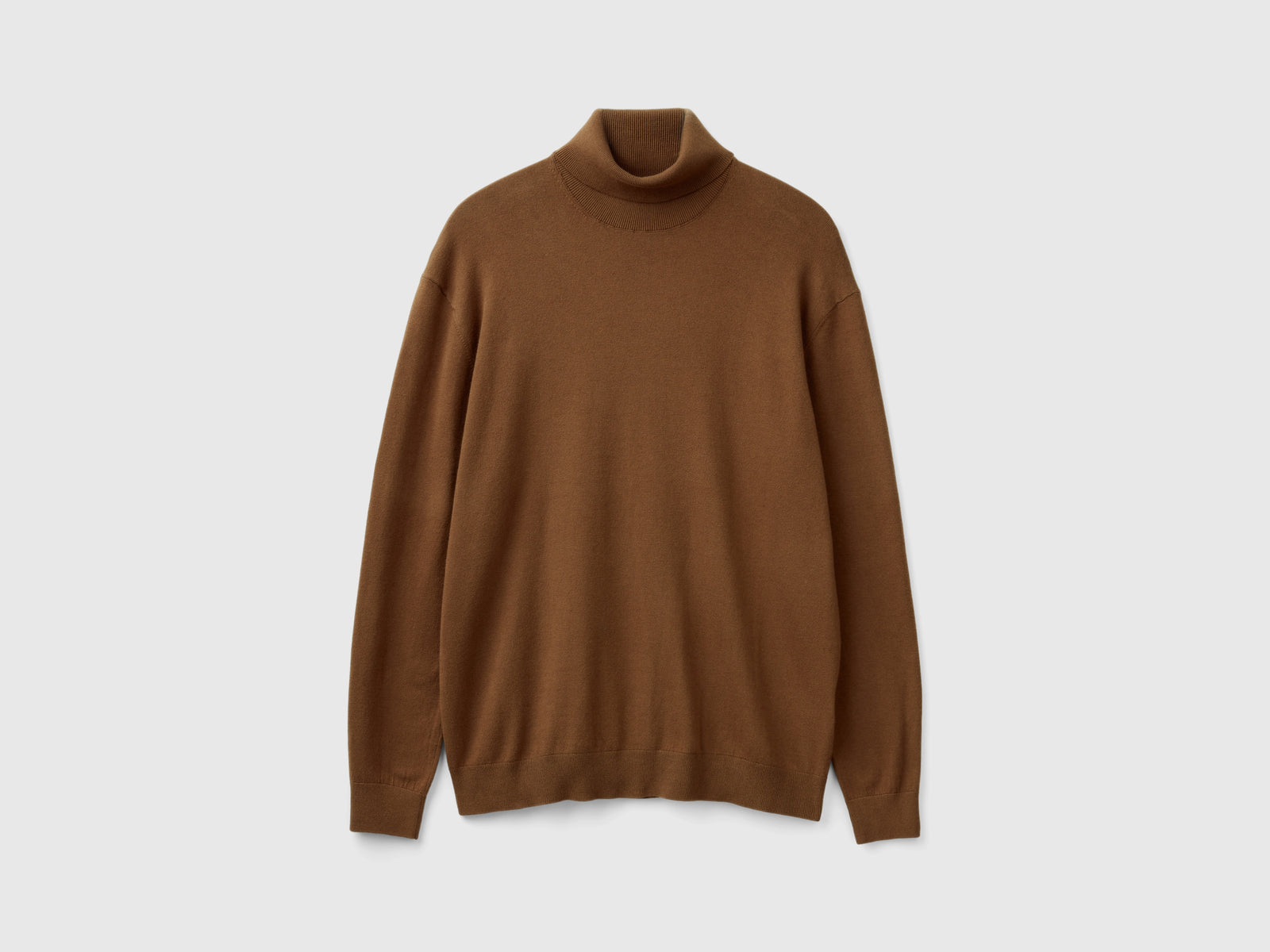 Dolcevita in misto cotone leggero da uomo marrone | Benetton Outlet