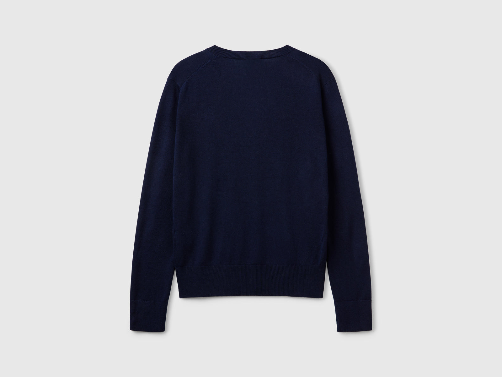 Maglia con scollo a V in misto seta da donna blu scuro 2 | Benetton Outlet