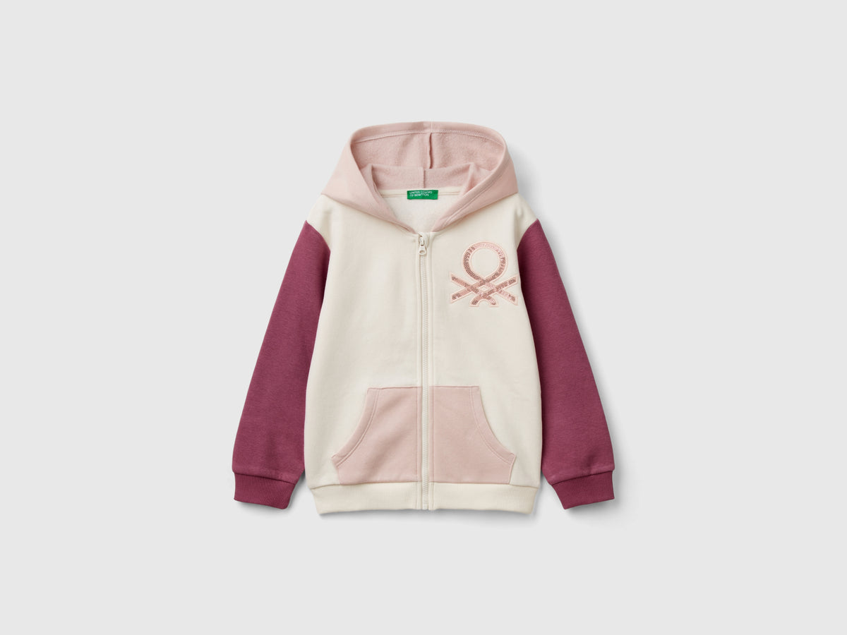 Sequin zip-up hoodie