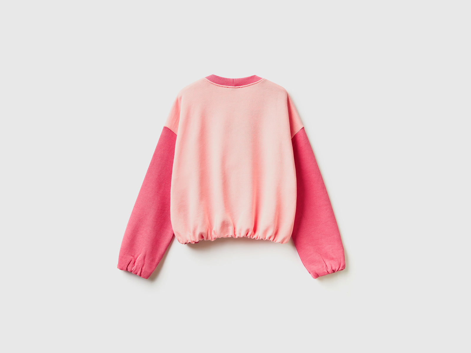 Felpa con maxi quadri da bambina rosa 2 | Benetton Outlet