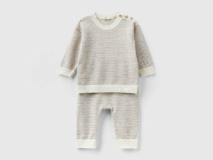 Completo in misto cashmere e lana Merino