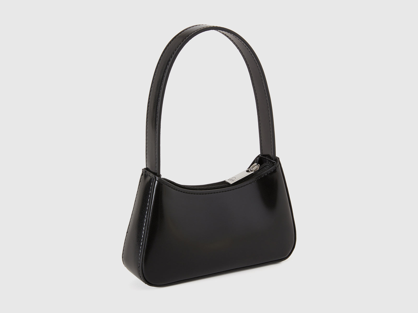 Borsa a mano lucida da bambina nero 2 | Benetton Outlet