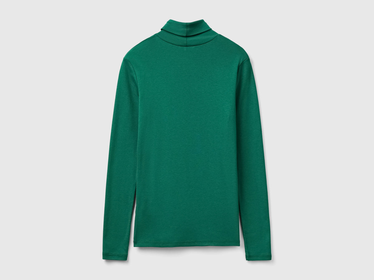 T-shirt a manica lunga con collo alto