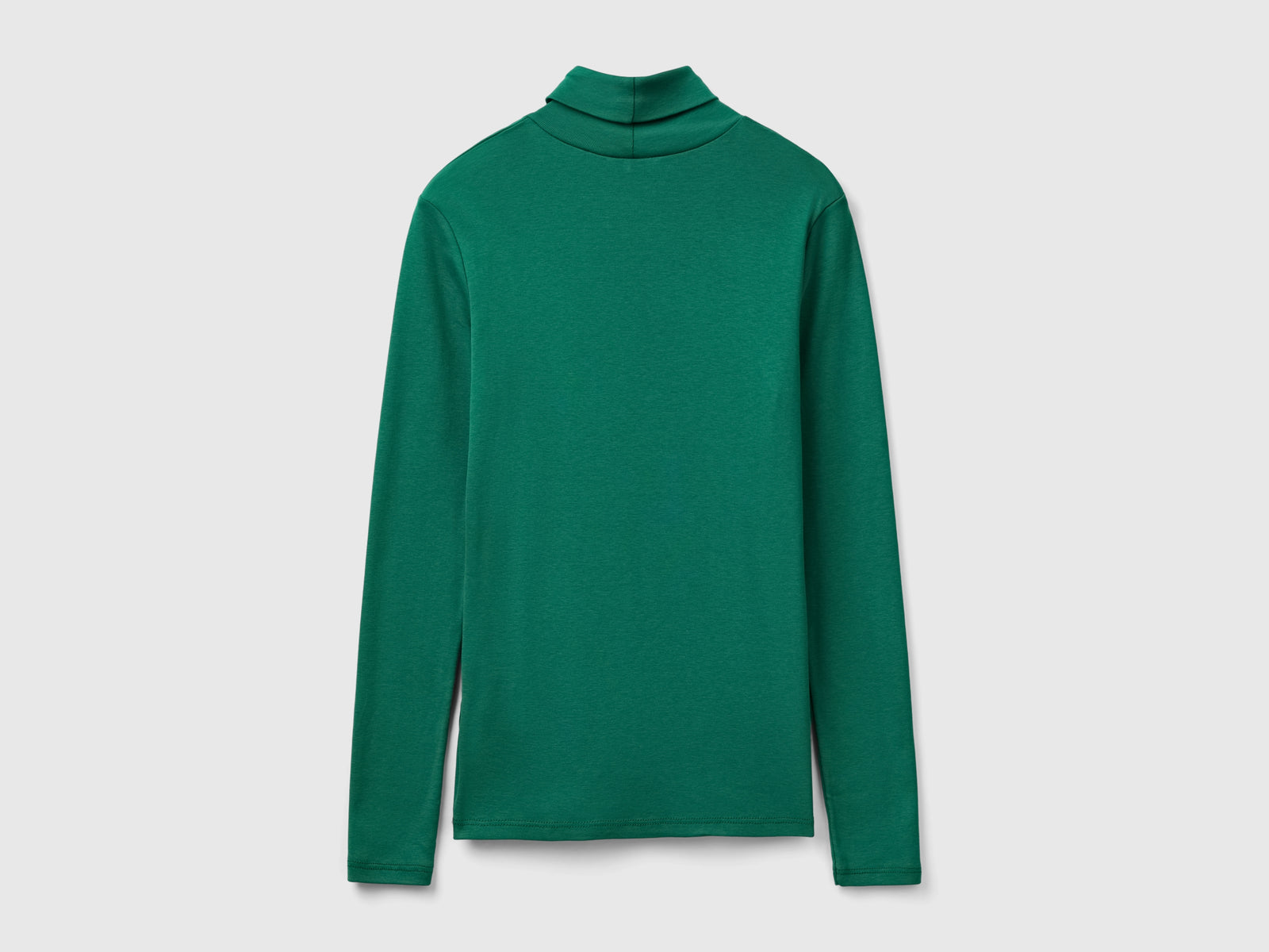T-shirt a manica lunga con collo alto da donna verde scuro 2 | Benetton Outlet