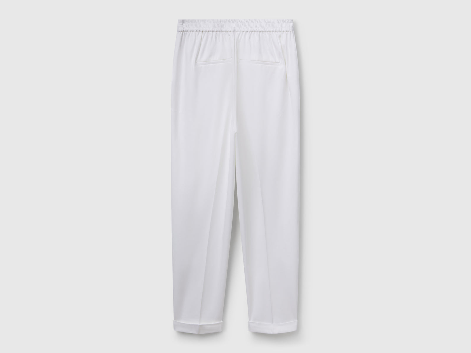 Pantaloni in cotone elasticizzato da donna bianco 2 | Benetton Outlet