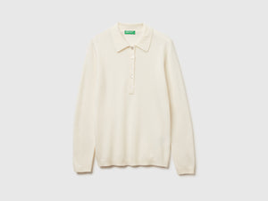 Polo in maglia in misto cashmere