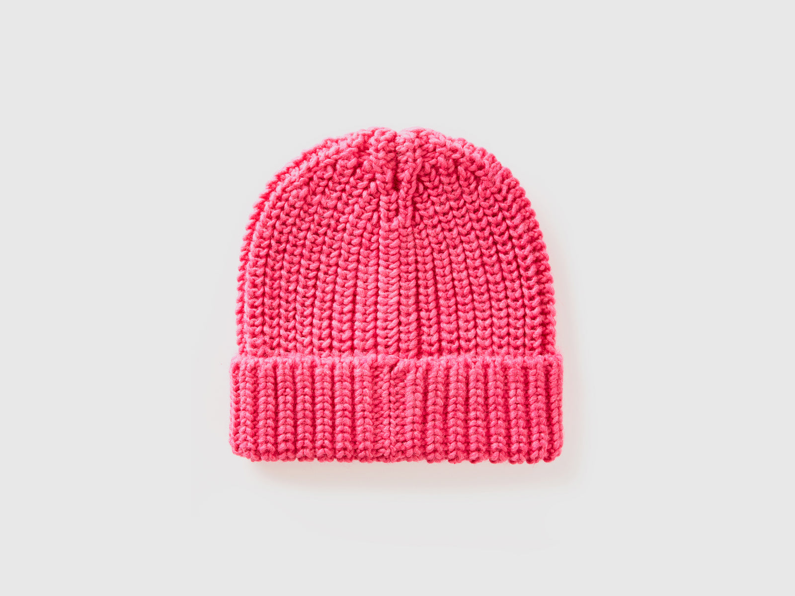 Berretto con logo in strass da bambina fucsia 2 | Benetton Outlet