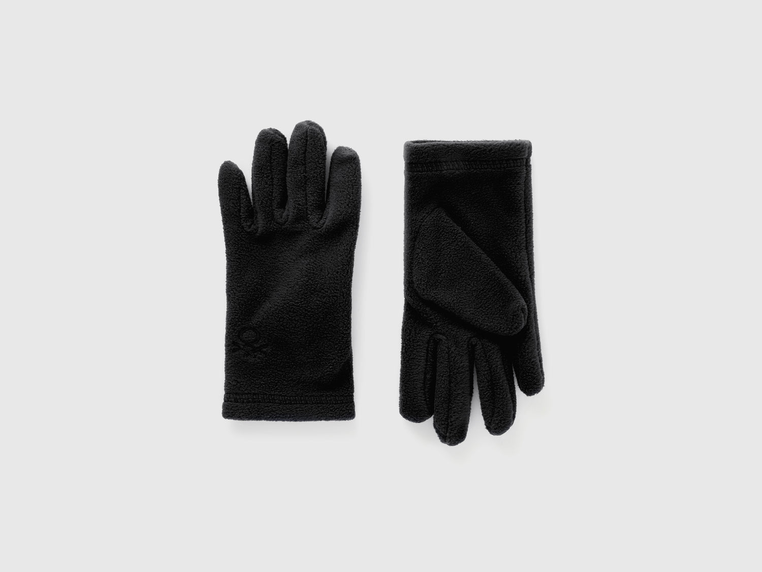 Guanti in pile da bambino nero | Benetton Outlet