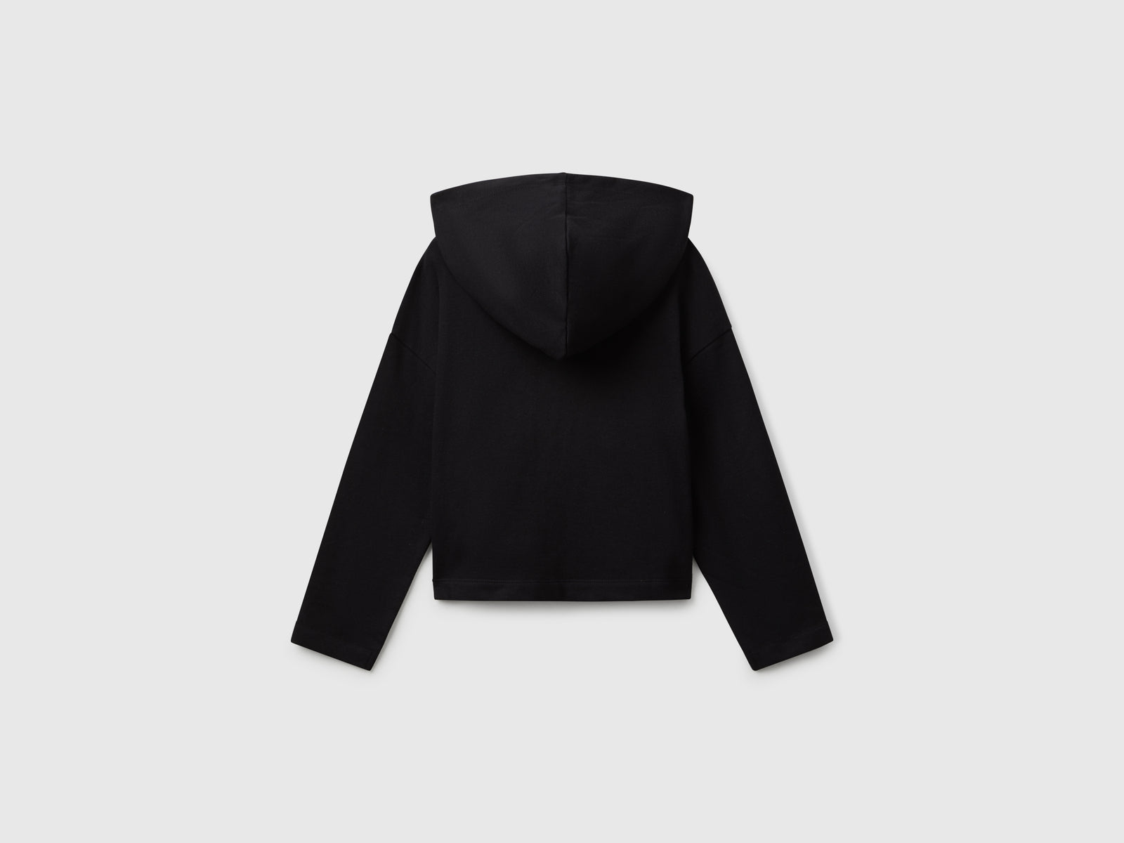 Felpa con zip e cappuccio da bambina nero 2 | Benetton Outlet