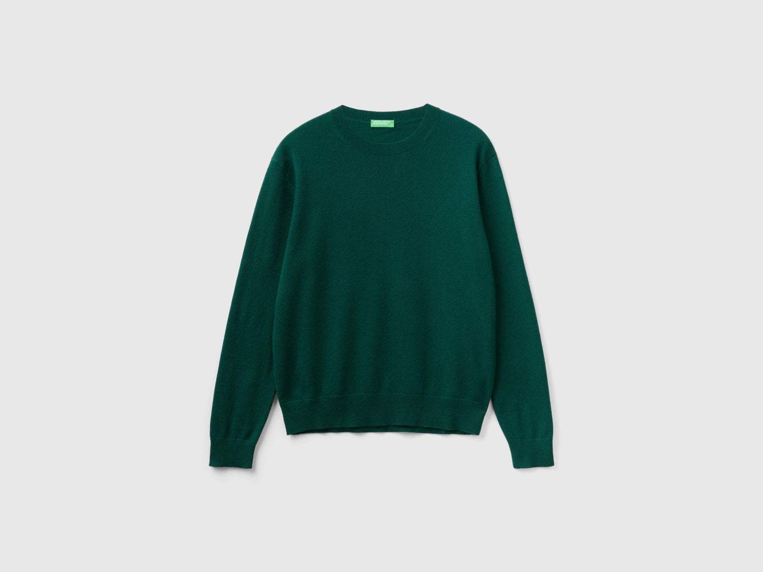 Maglia in puro cashmere da uomo verde scuro | Benetton Outlet