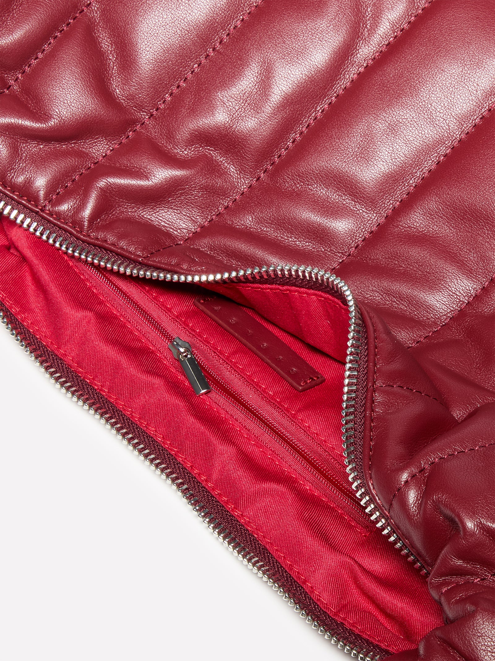 Borsa a spalla con impunture da donna bordeaux 3 | Sisley Outlet
