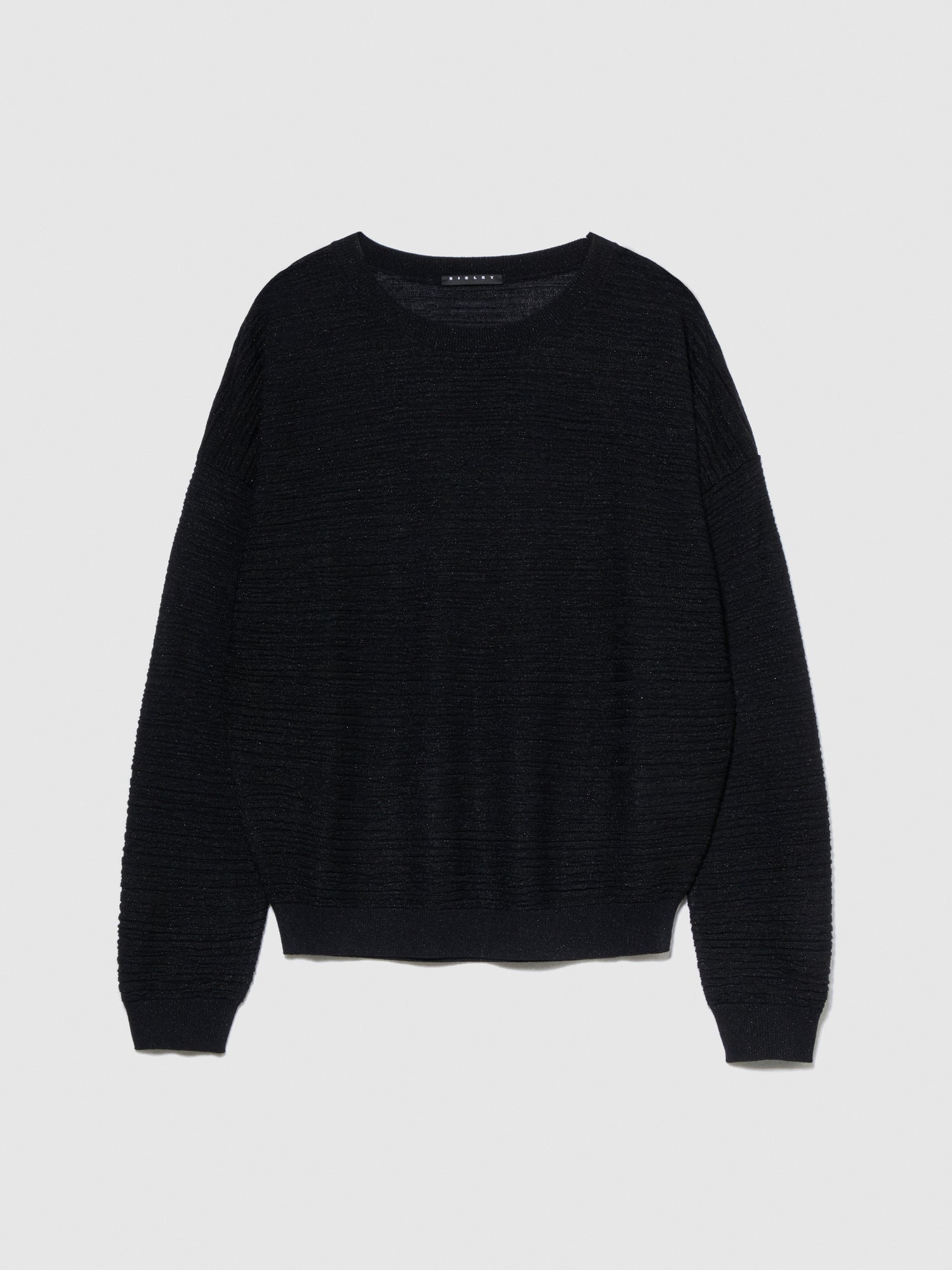 Maglia boxy fit con lurex da donna nero | Sisley Outlet