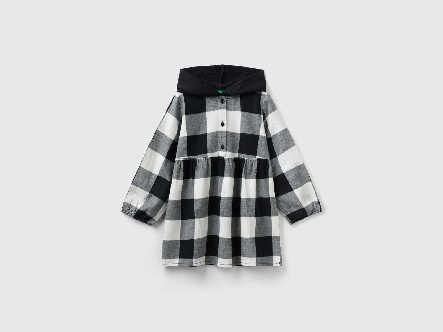 Vestito scozzese con cappuccio da bimba multi-color | Benetton Outlet