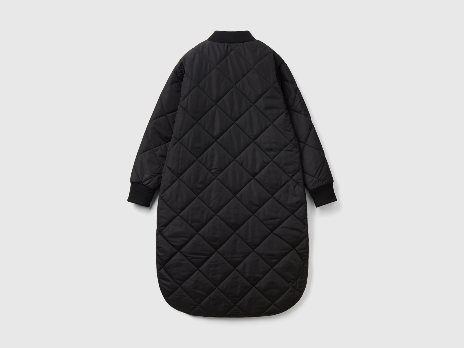 Piumino lungo con imbottitura leggera da donna nero 2 | Benetton Outlet
