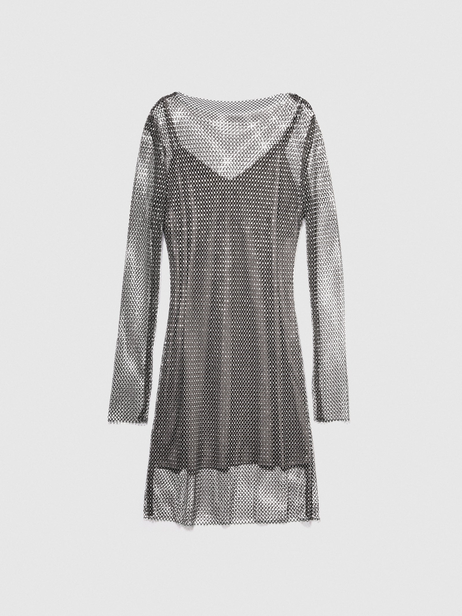 Vestito a rete con strass da donna argento | Sisley Outlet