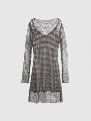 Vestito a rete con strass
