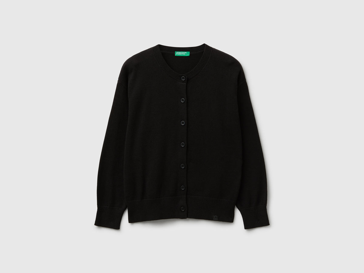 Cardigan girocollo in puro cotone